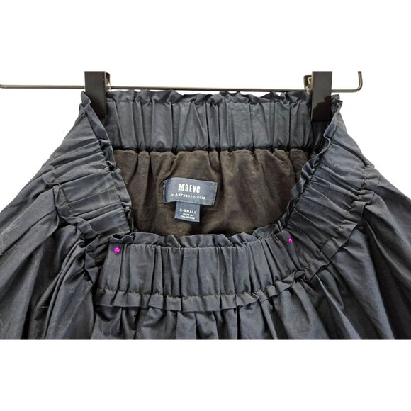 Navy Blue Skirt Mini Broomstick Tiered XS Elastic Waist Cowgirl Anthropologie - Picture 7 of 11